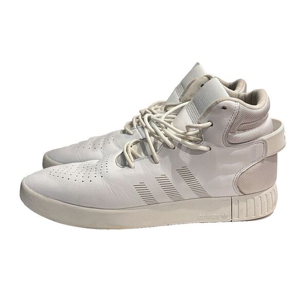 Adidas White Tubular Invader Sneakers Mens 11 S81794 Basketball Shoes Leather - Picture 2 of 10